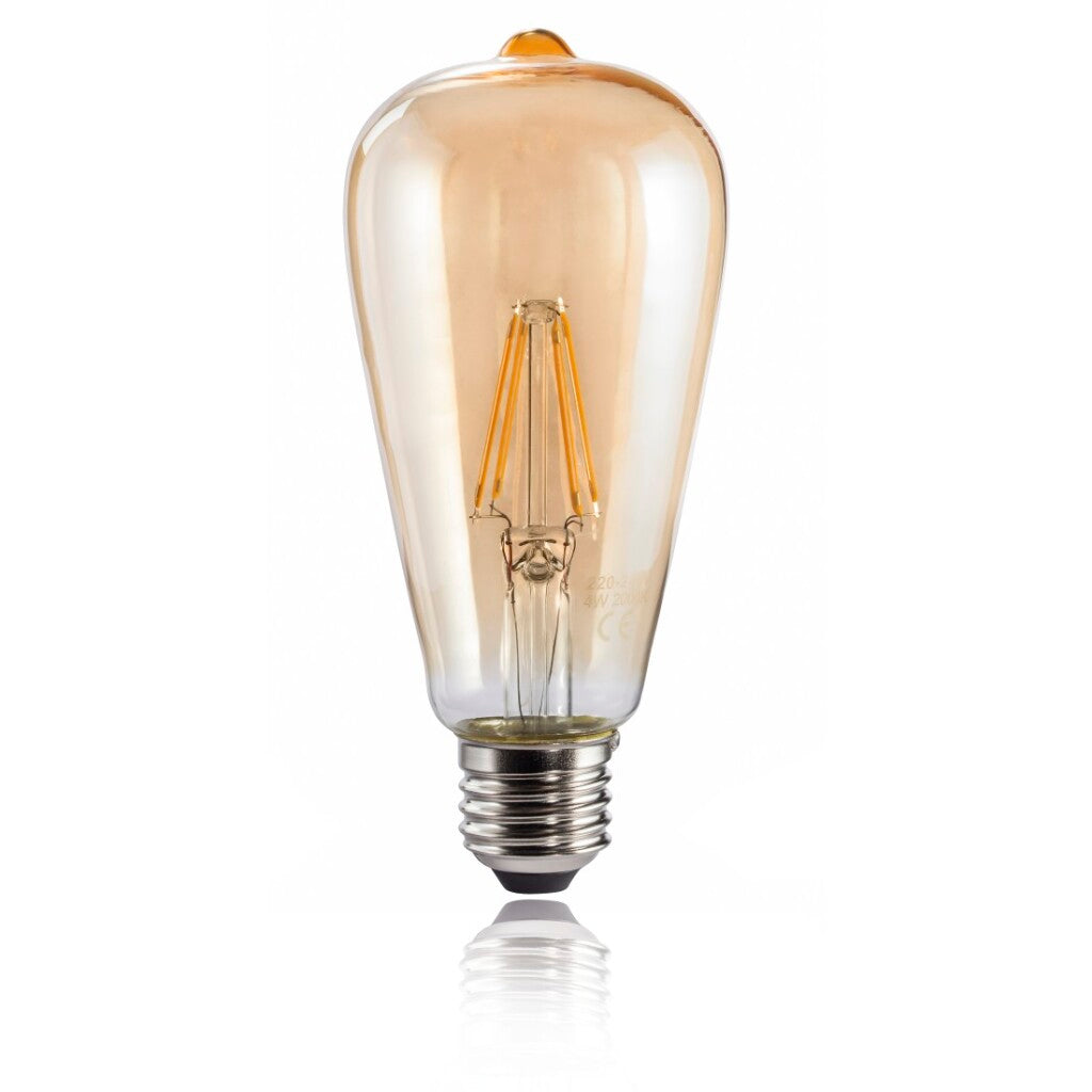 Xavax Led-Gloeidraad E27 410Lm Vervangt 35W Vintagelamp Amber Warm Wit
