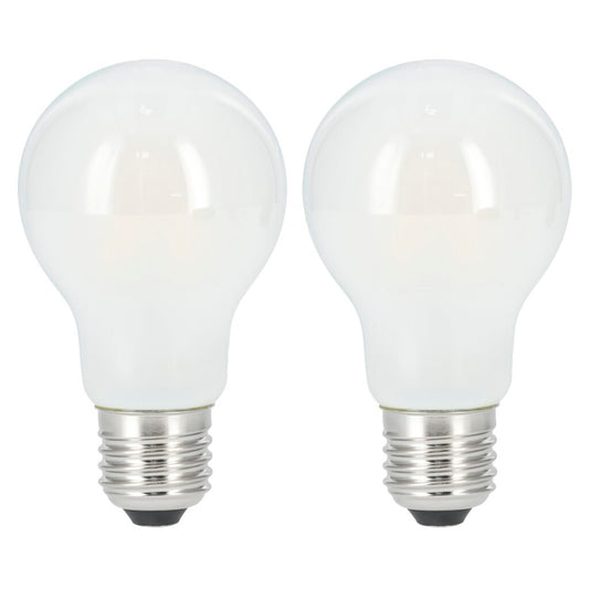Xavax Led-Gloeidraad Gloeilamp E27 806Lm Warm Wit Mat 2 Stuks