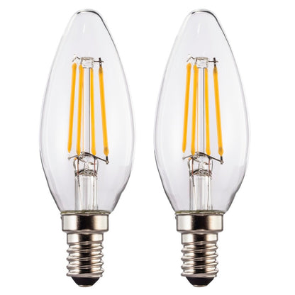 Xavax Led-Gloeidraad E14 470Lm Verv. 40W Kaarslamp Warm Wit Helder 2 Stuks