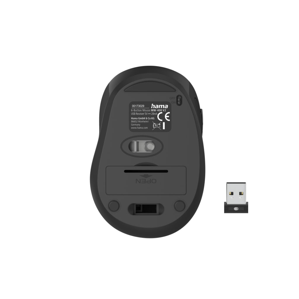 Hama Optische Draadl. Muis 6 Knoppen Mw-400 V2 Ergo. Usb-Ont. Signaalgeel