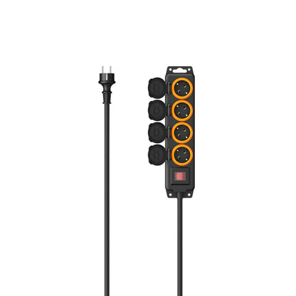 Hama Stekkerdoos 4-Voudig Voor Buiten Ip44 Schakelaar Wandmontage 4 M Zw.