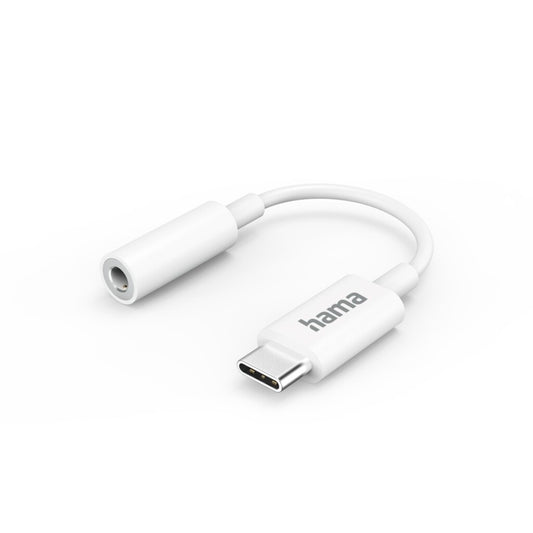 Hama Aux-Adapter Usb-C &Ndash; 3,5-Mm-Jack-Aansluiting Wit