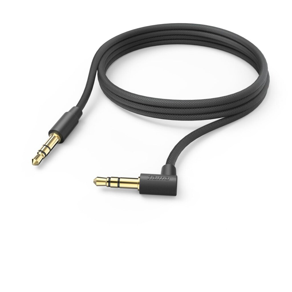 Hama Aux-Kabel 3,5-Mm Jack &Ndash; 3,5-Mm Jack 90&Deg; Haakse Stekker 2,0 M Zwart