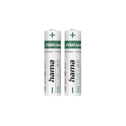 Hama Nimh-Accu'S Aaa Micro 700 Mah 1,2V 2 Stuks