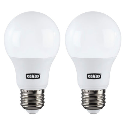 Xavax Ledlamp E27 806Lm Vervangt 60W Gloeilamp Warm Wit 2 Stuks