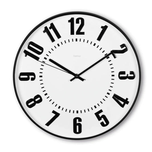 Hama Stille Wandklok Formentera 35 Cm Zwart/Wit