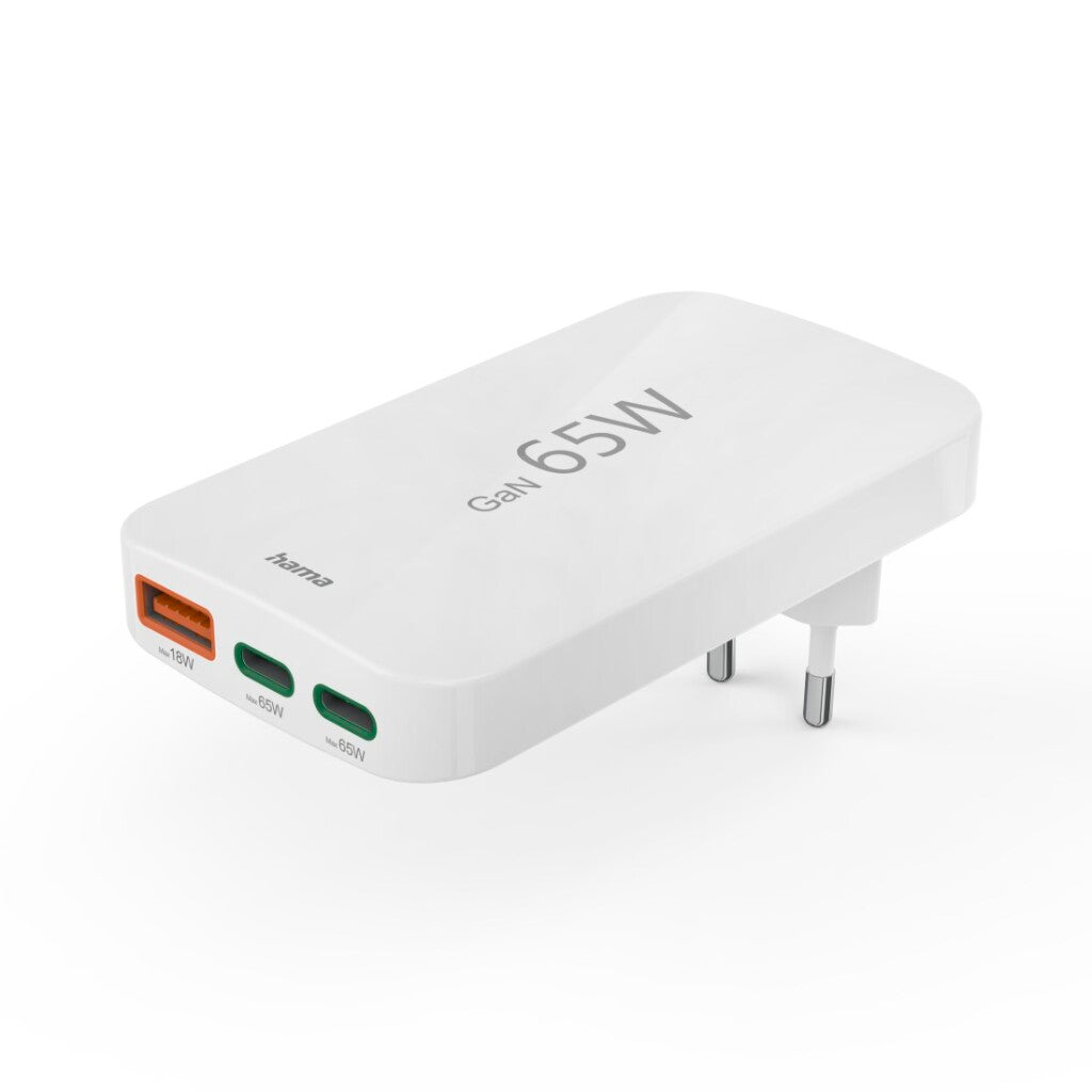 Hama Snellader 2X Usb-C 1X Usb-A Pd 65W Wit