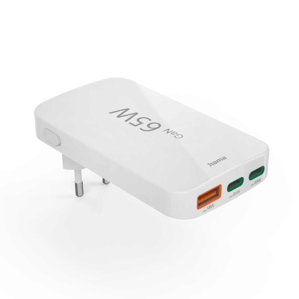Hama Snellader 2X Usb-C 1X Usb-A Pd 65W Wit