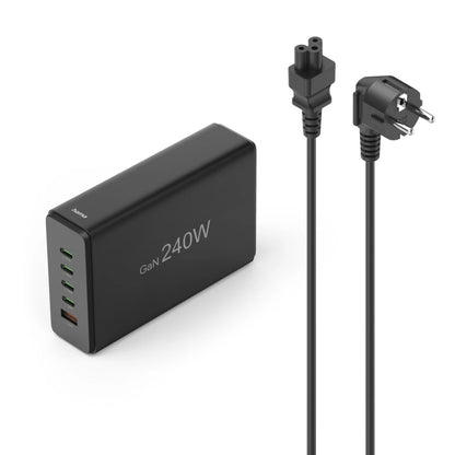 Hama Usb Laadstation 5 Poorten Gan Snellader 4X Usb-C 1X Usb-A Pd 240W Zwart