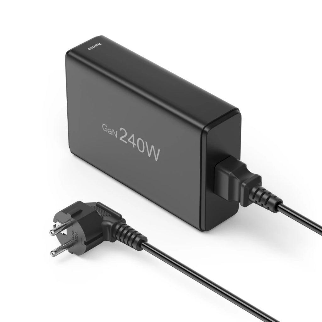 Hama Usb Laadstation 5 Poorten Gan Snellader 4X Usb-C 1X Usb-A Pd 240W Zwart