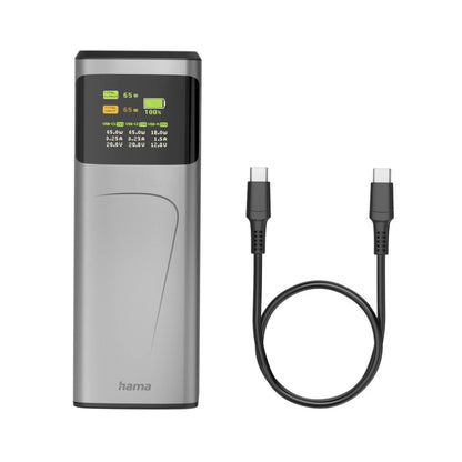 Hama Power Pack High Power 65W 20000 Mah 2X Usb-C Usb-A Grijs