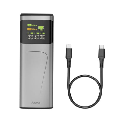 Hama Power Pack High Power 200W 24000 Mah 2X Usb-C Usb-A Grijs