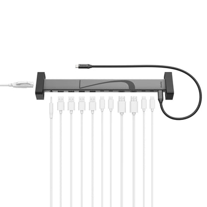 Hama Connect2Office Usb Hub Usb-C 12 Poorten Zwart/Grijs