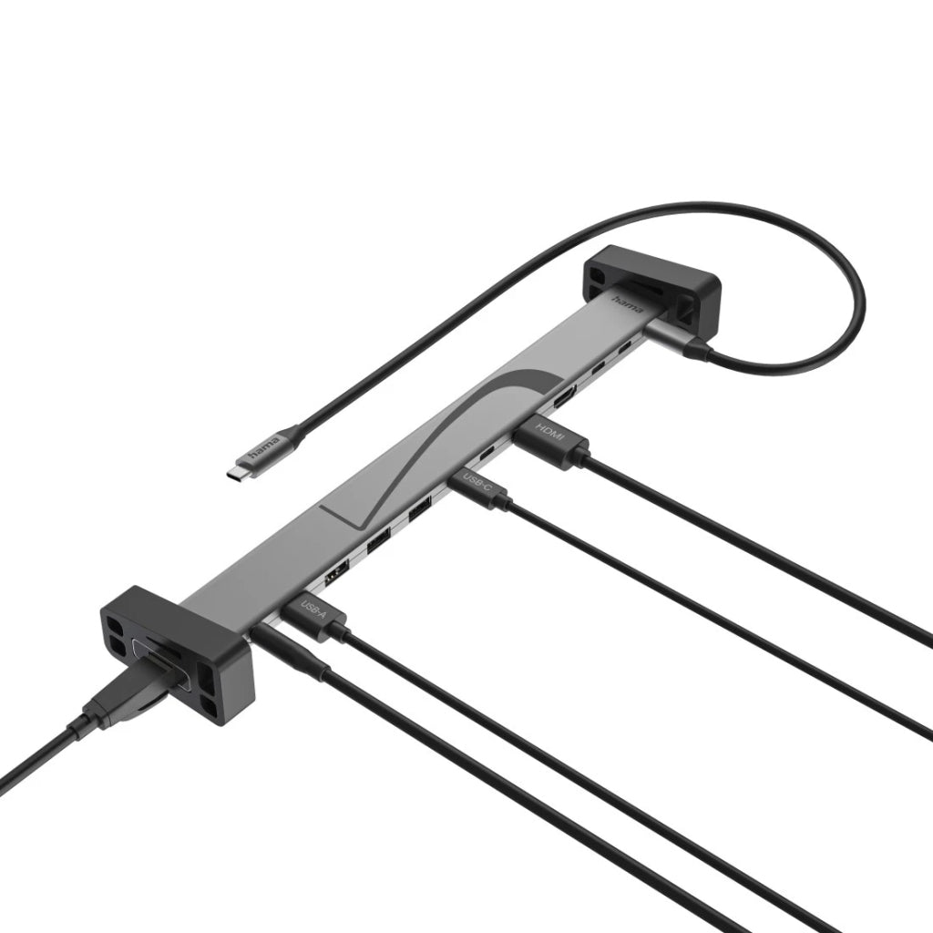 Hama Connect2Office Usb Hub Usb-C 12 Poorten Zwart/Grijs