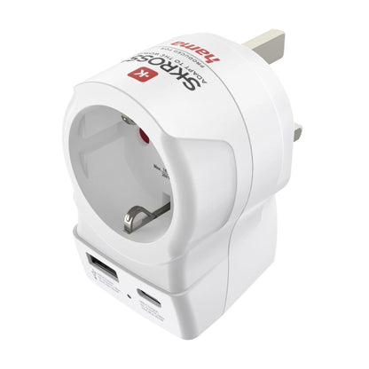 Hama Reisadapter Eu-Uk 1X Usb-A 1X Usb-C (Pd) 20W Wit