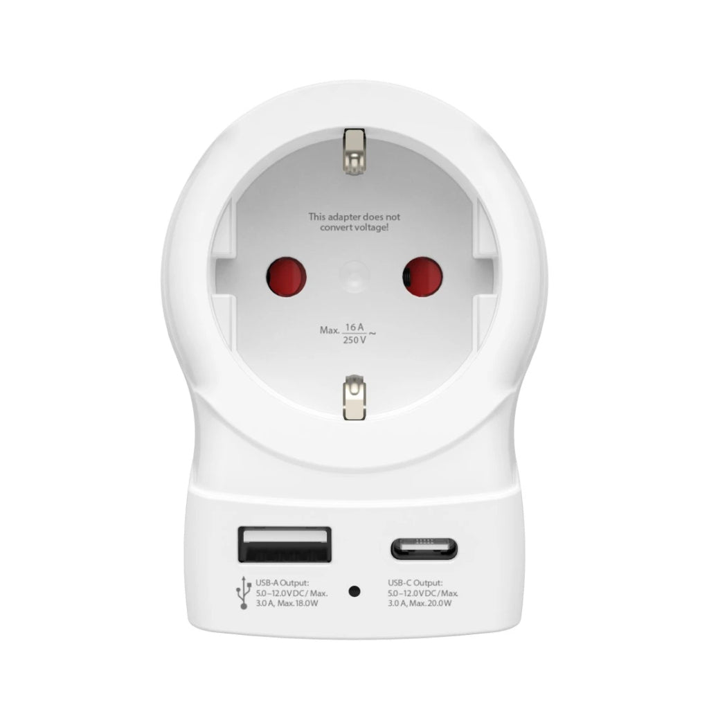 Hama Reisadapter Eu-Uk 1X Usb-A 1X Usb-C (Pd) 20W Wit