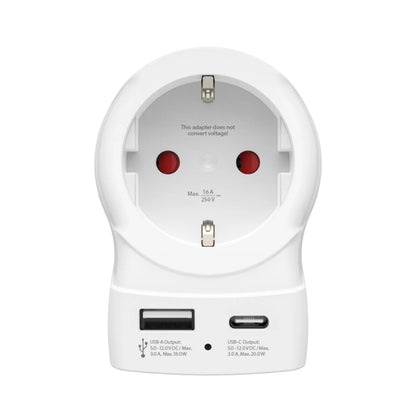 Hama Reisadapter Eu-Uk 1X Usb-A 1X Usb-C (Pd) 20W Wit