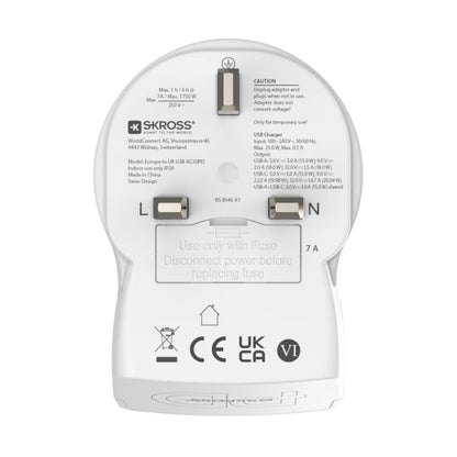 Hama Reisadapter Eu-Uk 1X Usb-A 1X Usb-C (Pd) 20W Wit