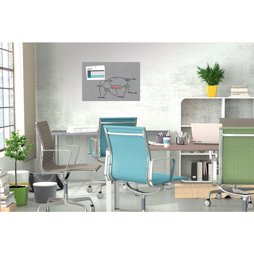 Sigel Si-B1306 Be!Board Glasmagneetbord 90X60 Cm Composiet Grijs