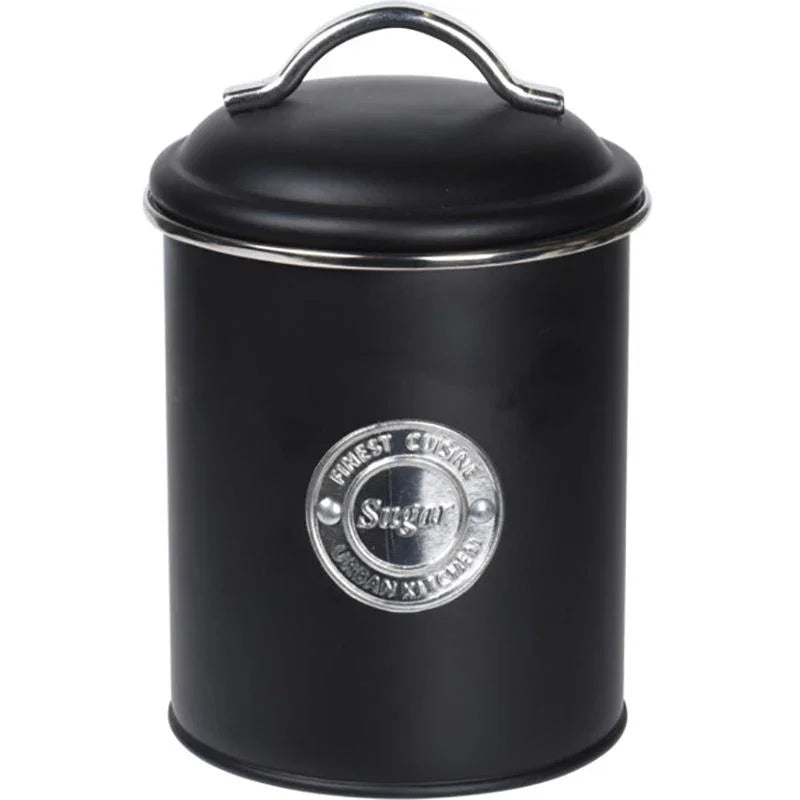 Excellent Houseware Voorraadbussen Klassiek Zwart - Set Van 3 Stuks