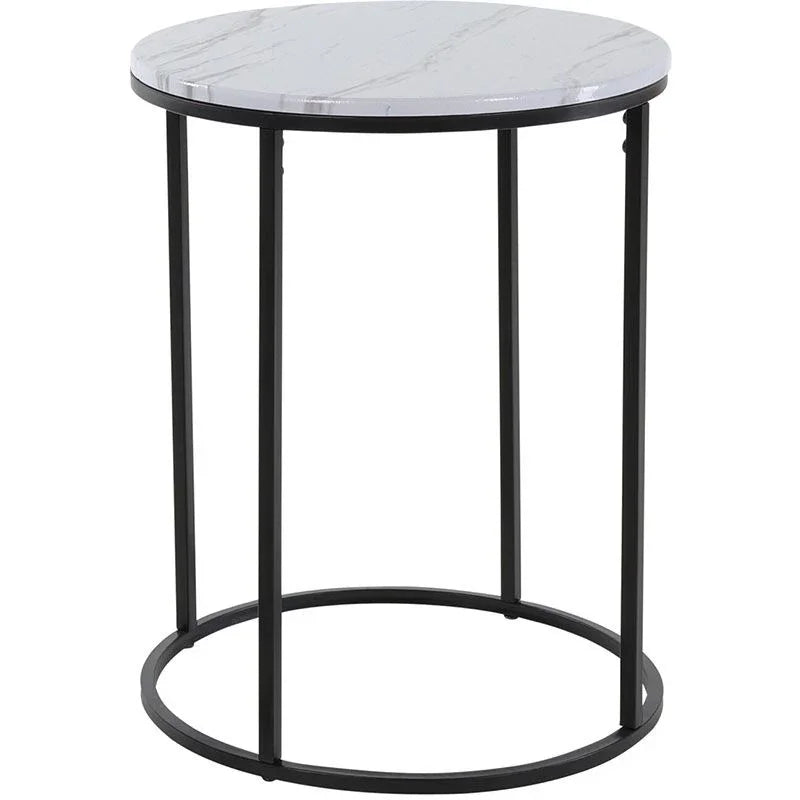 Trends4You Bijzettafels -  Marmerlook -  Wit - 40Xh50 En 30Xh40 Cm