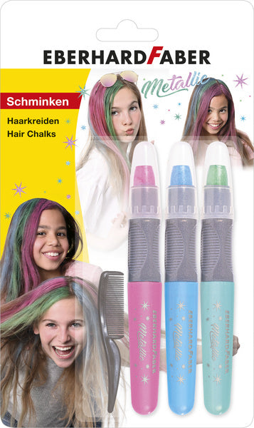 Eberhard Faber Ef-579205 Haarkrijt Metallic Kleuren 3 Stuks