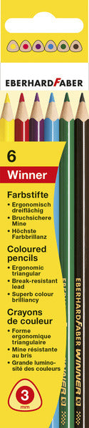 Eberhard Faber Ef-511406 Kleurpotlood Winner Driekantig Assorti Etui À 6 Stuks