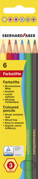 Eberhard Faber Ef-514806 Kleurpotlood 17,5Cm Kartonnen Etui À 6 Stuks Assorti Kleuren