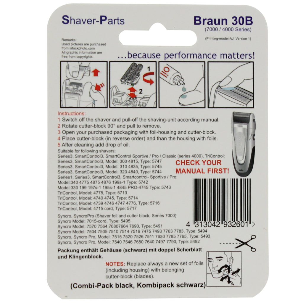Shaver-Parts Braun Combipack Alt 30B