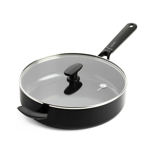 Greenpan Smart Shape Hapjespan Met Glazen Deksel 28 Cm Zwart