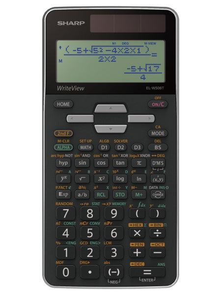 Citizen Sh-Elw506Tgy Calculator Sharp Elw506Tgy Zwart-Grijs Wetenschappelijk Write View