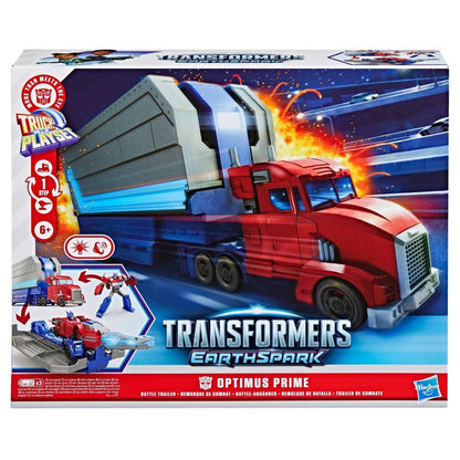 Hasbro Transformers Earthspark Optimus Prime Battle Trailer + Licht En Geluid