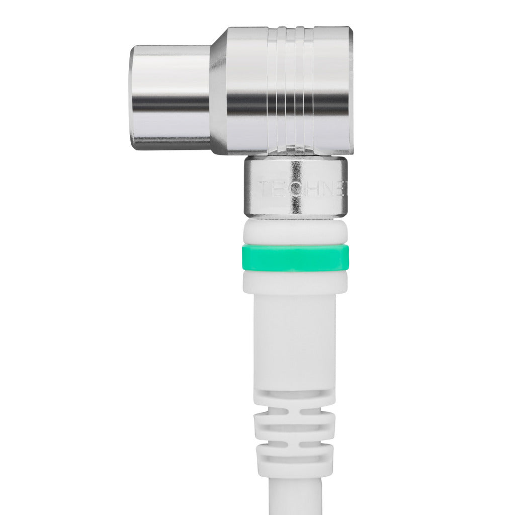 Technetix Tn-Rla 21-3-S Coaxkabel Male - Female Haaks 90° 3 M Wit/Zilver