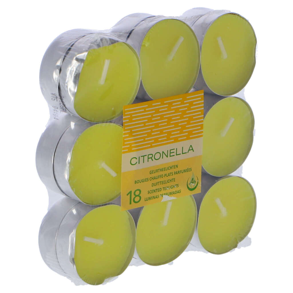 Overige Merken Geurtheelichten Citronella 4 Uur 18 Stuks