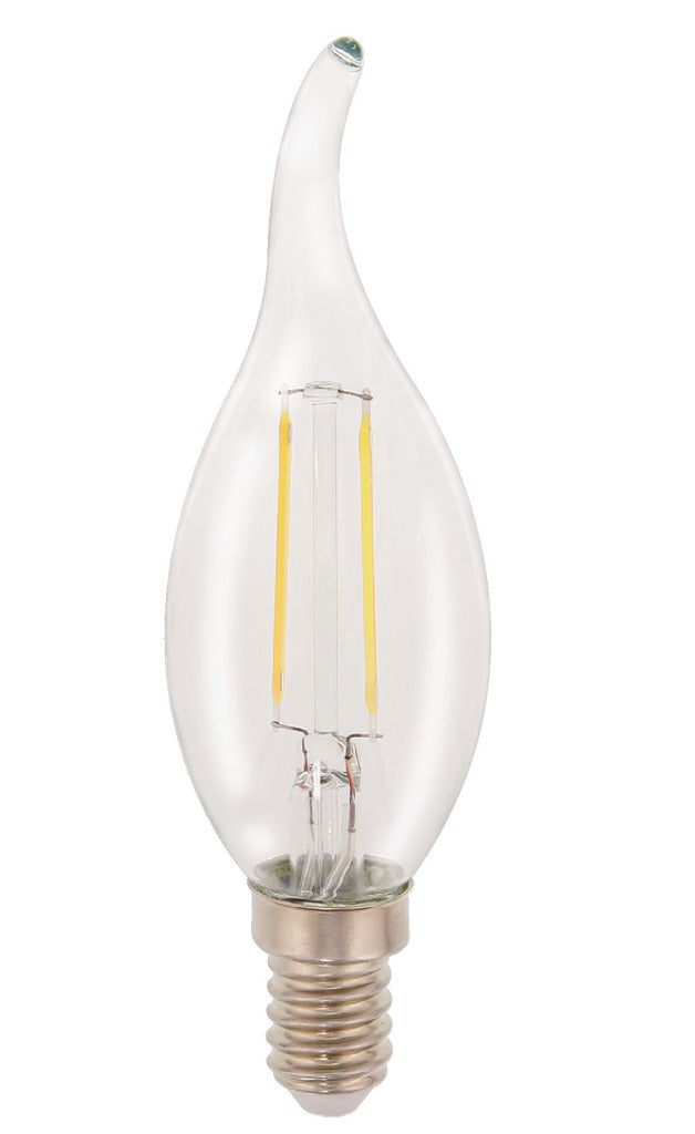 Hq Hqlfe14Fltp001 Led Retro Filament Lamp E14 Gebogen Kaars 2 W 210 Lm 2700 K