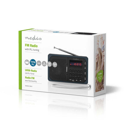 Nedis Rdfm2100Gy Fm-Radio 3,6 W Usb-Poort & Microsd-Kaartsleuf Zwart / Grijs
