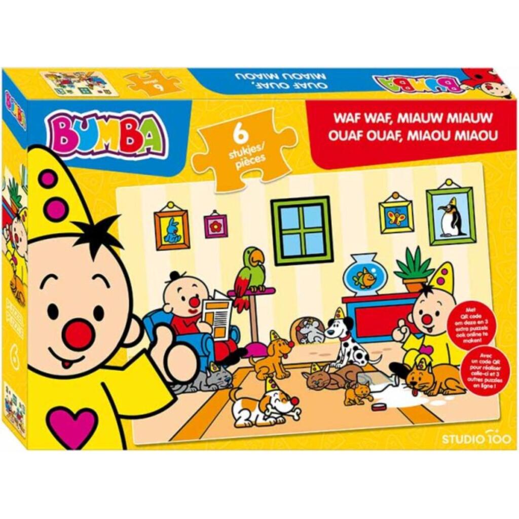 Bumba Puzzel Waf Waf Miauw Miauw 6 Stukjes