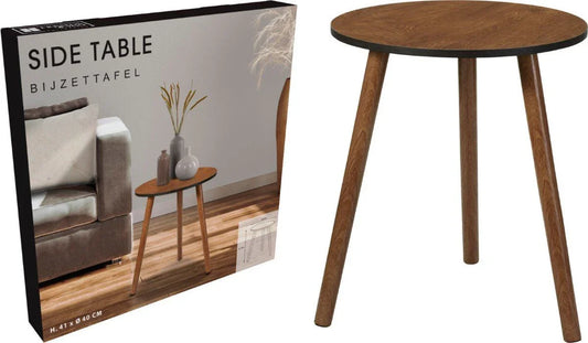 Trends4You Bijzettafel Walnoot - 40Cm