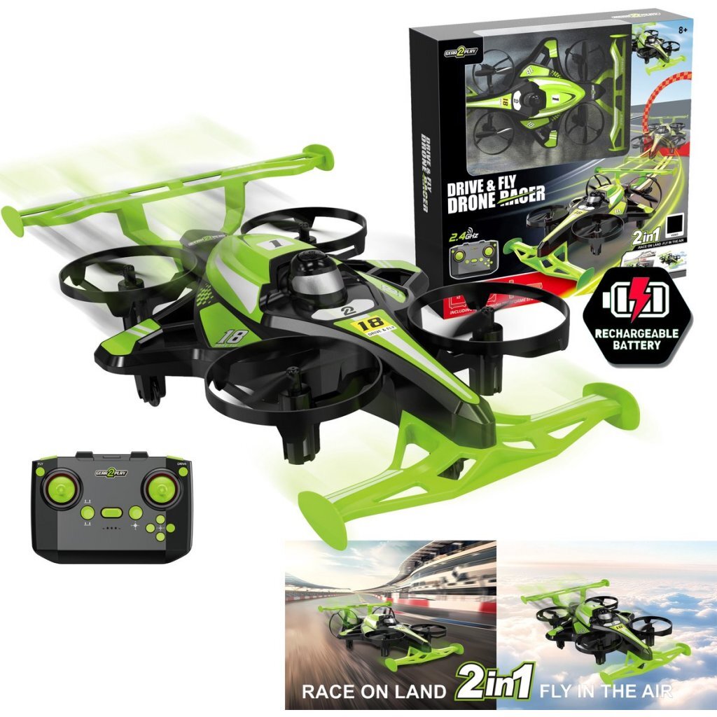 Gear2Play Drive And Fly Drone Racer Groen/Zwart