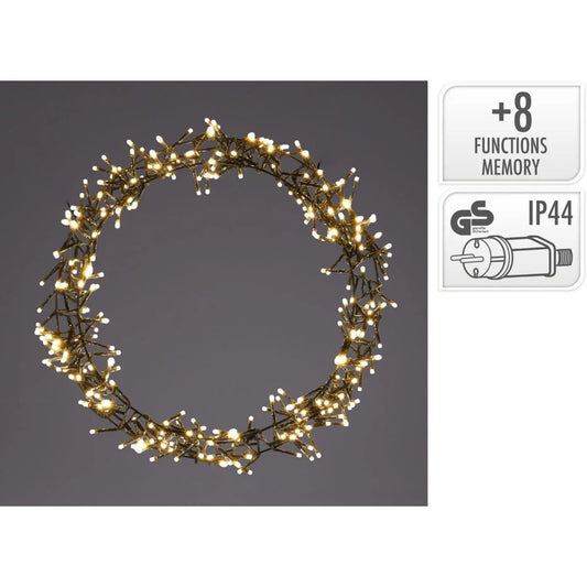 Ceruzo Kerstring Met Verlichting - 500 Led - Ø58 Cm - Warm Wit - 8 Lichtfuncties - Voor Binnen En Buiten