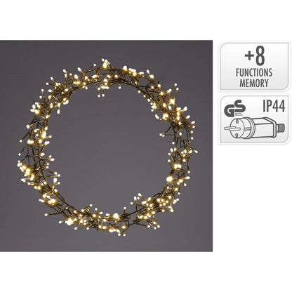Ceruzo Kerstring Met Verlichting - 400 Led - Ø48 Cm - Warm Wit - 8 Lichtfuncties - Voor Binnen En Buiten