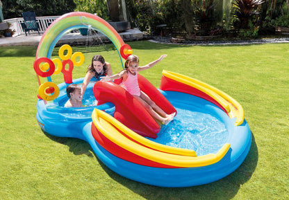 Intex 57453Np Regenboog Zwembad Met Glijbaan 297X193X135 Cm