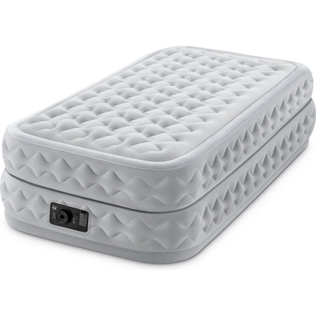 Intex 64488Nd Twin Supreme Air-Flow 1-Persoons Luchtbed 191X99X51 Cm + Ingebouwde Pomp Grijs