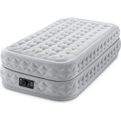 Intex 64488Nd Twin Supreme Air-Flow 1-Persoons Luchtbed 191X99X51 Cm + Ingebouwde Pomp Grijs
