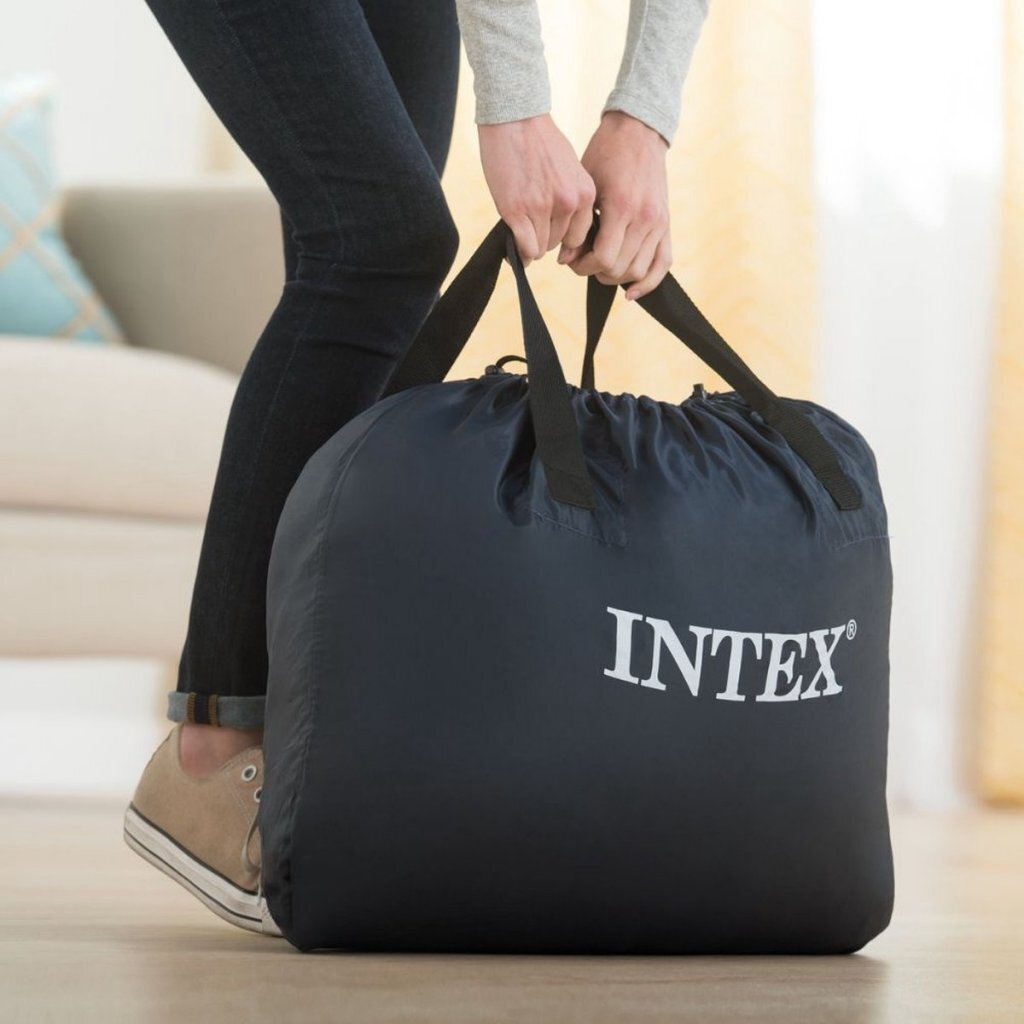 Intex 64488Nd Twin Supreme Air-Flow 1-Persoons Luchtbed 191X99X51 Cm + Ingebouwde Pomp Grijs