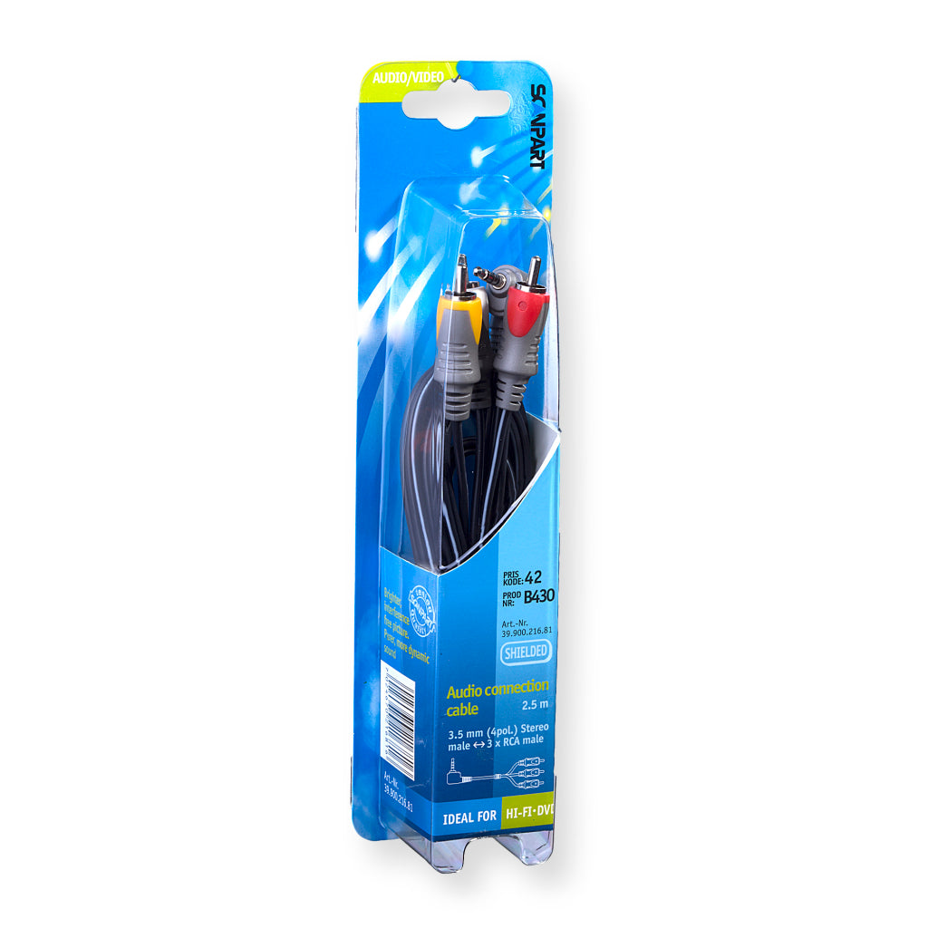Scanpart Aansluitkabel 3.5 4P(M)-3Tulp(M)2.5M