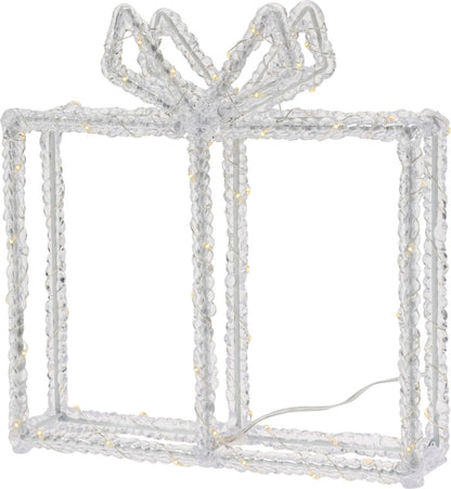 Kerstverlichting Kado - 80 Led - 23 Cm Hoog - Timer - Op Batterijen - Buiten En Binnen