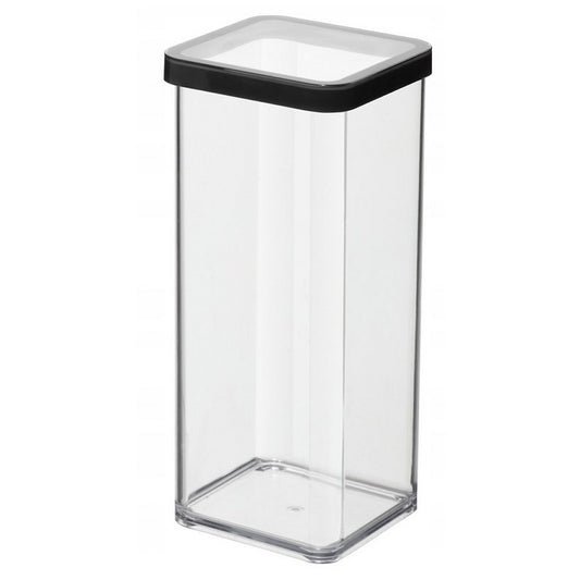 Rotho Loft Bewaardoos 10X10X21 Cm 1.5L Zwart/Transparant