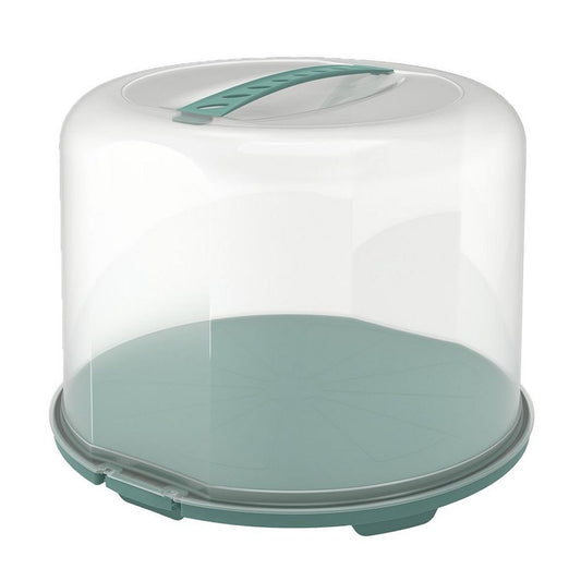 Rotho Fresh Taartdoos Xl 35.5X34.5X26 Cm Mistletoe Groen/Transparant