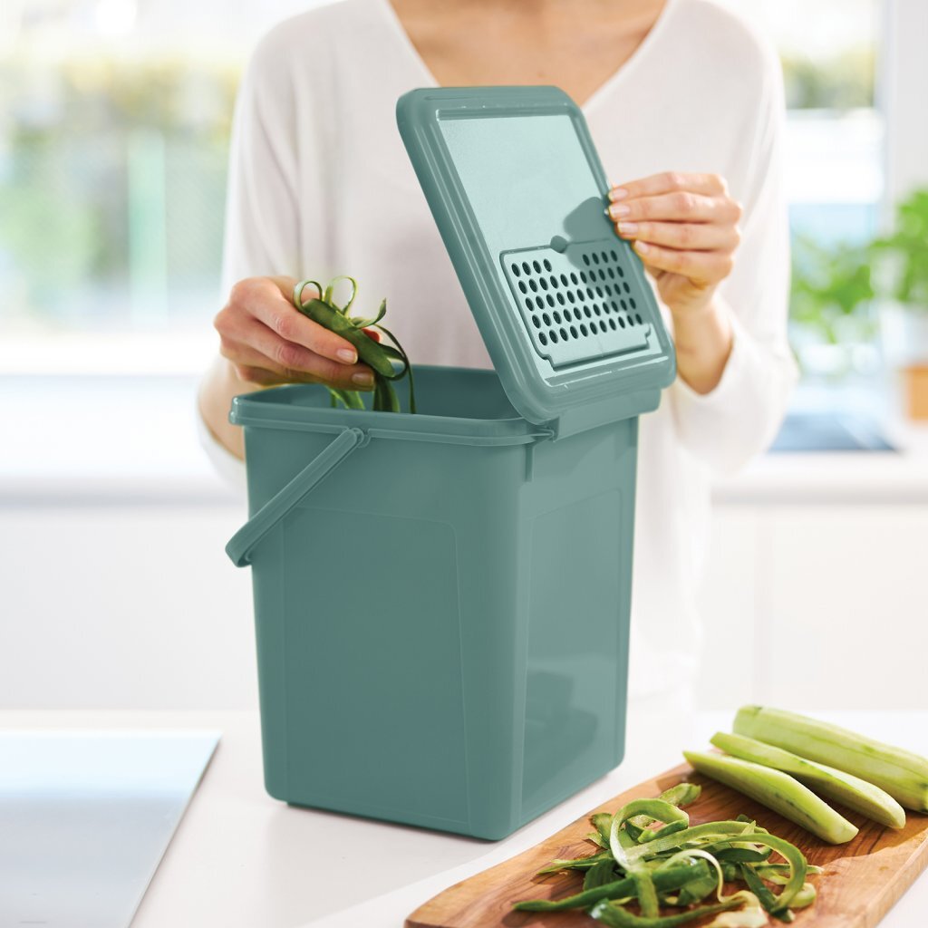 Rotho Bio Afvalemmer + Actief Koolfilter 9L Mistletoe Groen
